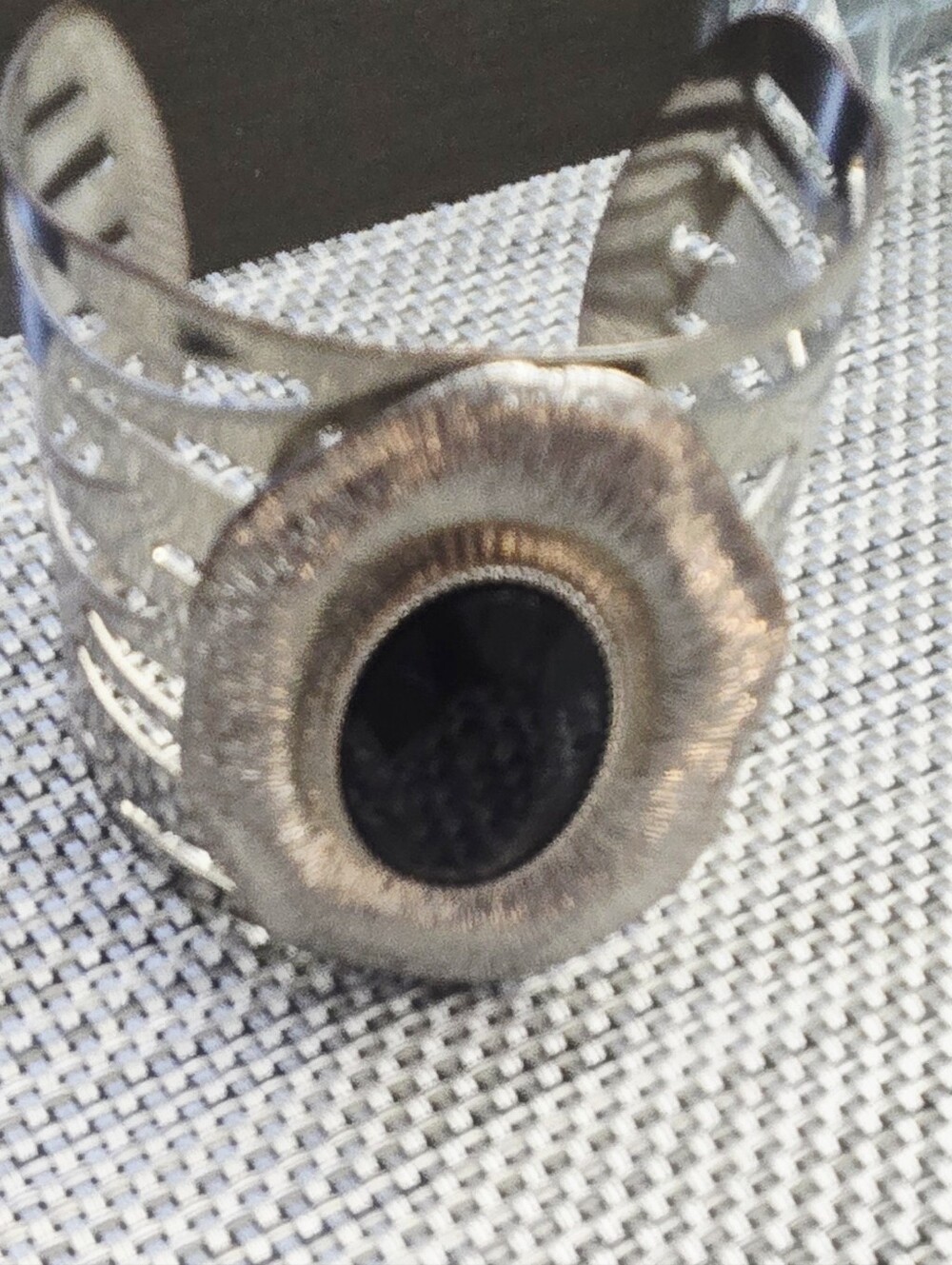Adjustable Silver Metal Cuff Bracelet with Bronze Accent
